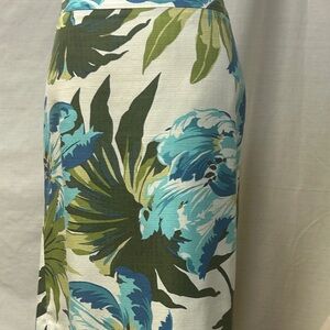 Ann Taylor Floral Skirt - Blue and Green